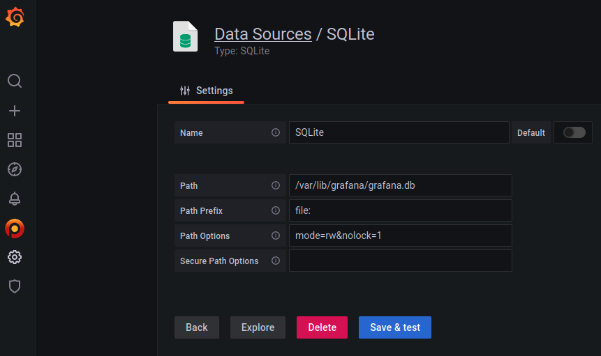 Grafana SQLite Data Source