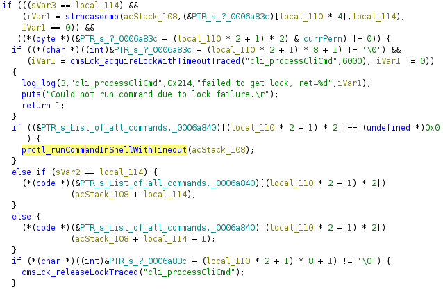 Decompiled CLI logic